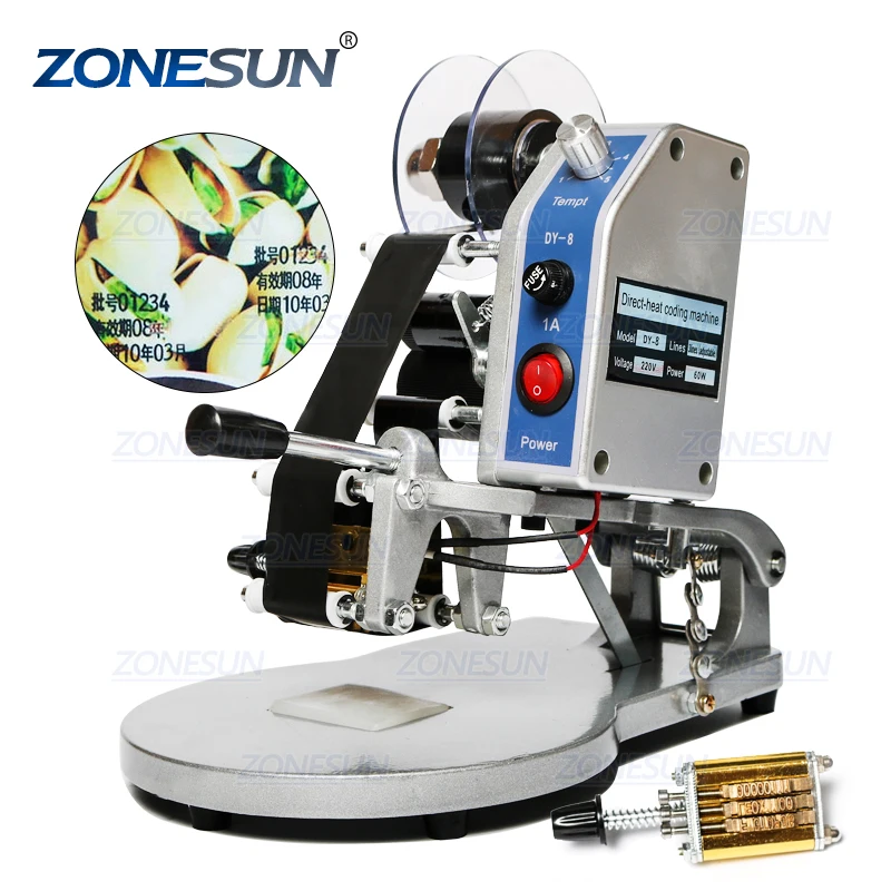 

ZONESUN DY-8 Mini Portable Printer Hand Pouch Production Manual Date Batch Coding Printing Machines