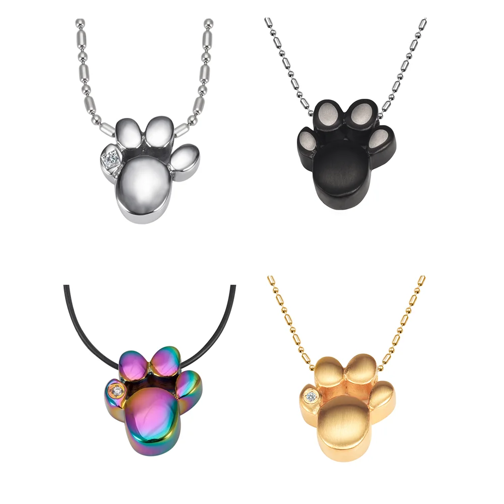 

Energinox Multi Color Magnetic Stainless Steel Dog Paw Print Pendant Necklace