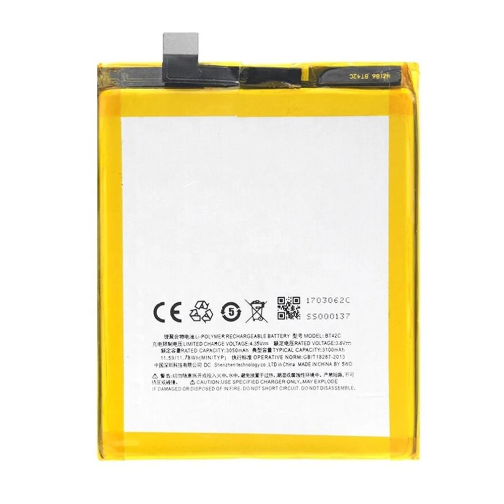 

BT42C For Meizu M2 Note Battery 3050/3010mAh Li-ion Battery Replacement for Meizu Meilan M2 Note Smart Phone Factory Wholesale