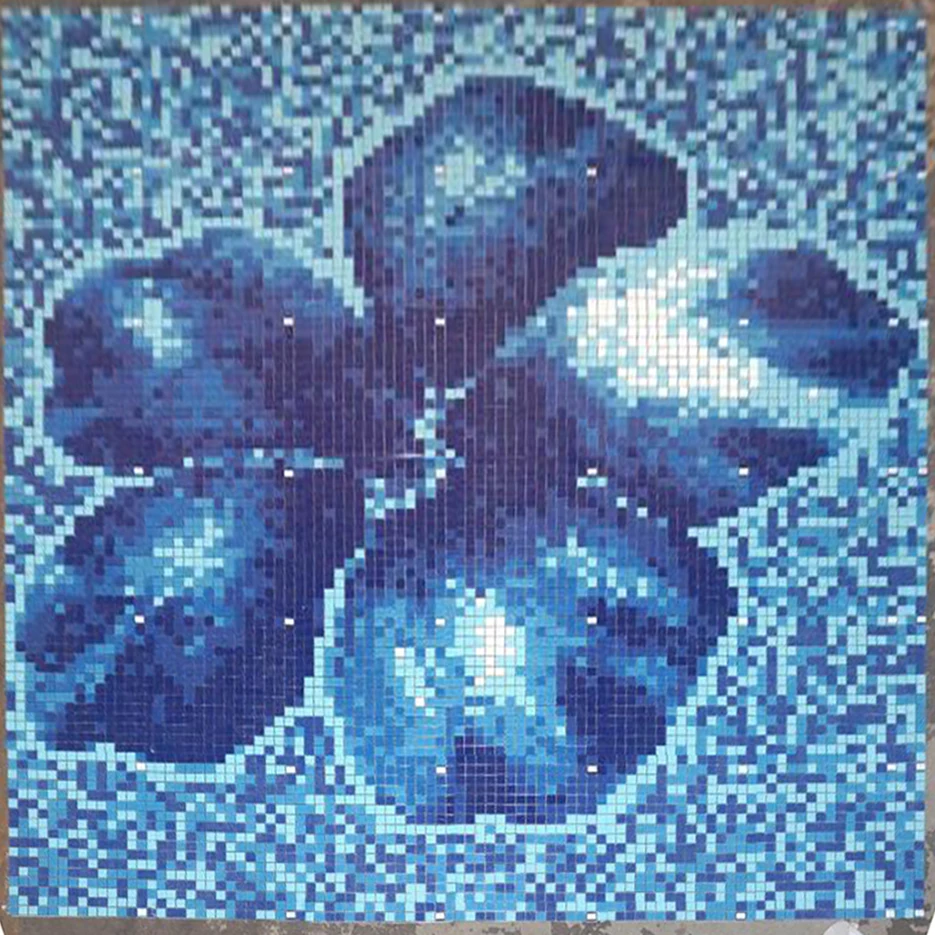 Azulejos de mosaico de cristal para piscina MOS52-0402 color azul claro 