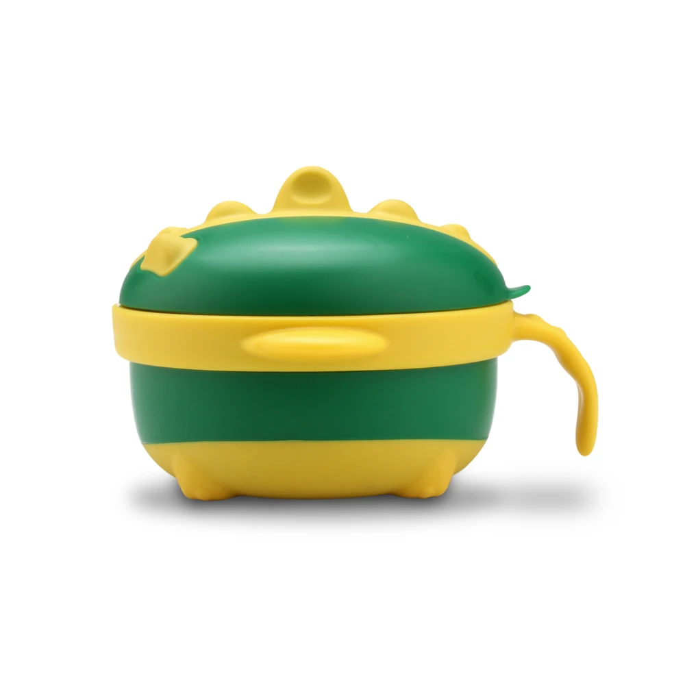 

Small stainless steel Baby feeding bowl metal bowl two layers plastic baby food warmer bowl with water insulation course