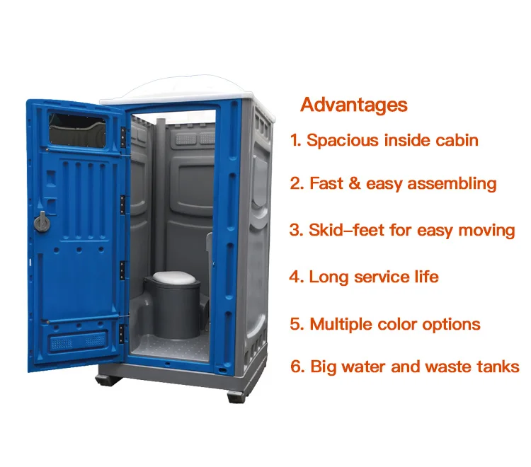 China manufacturer of durable roto-moulding squat plastic mobile portable toilet factory