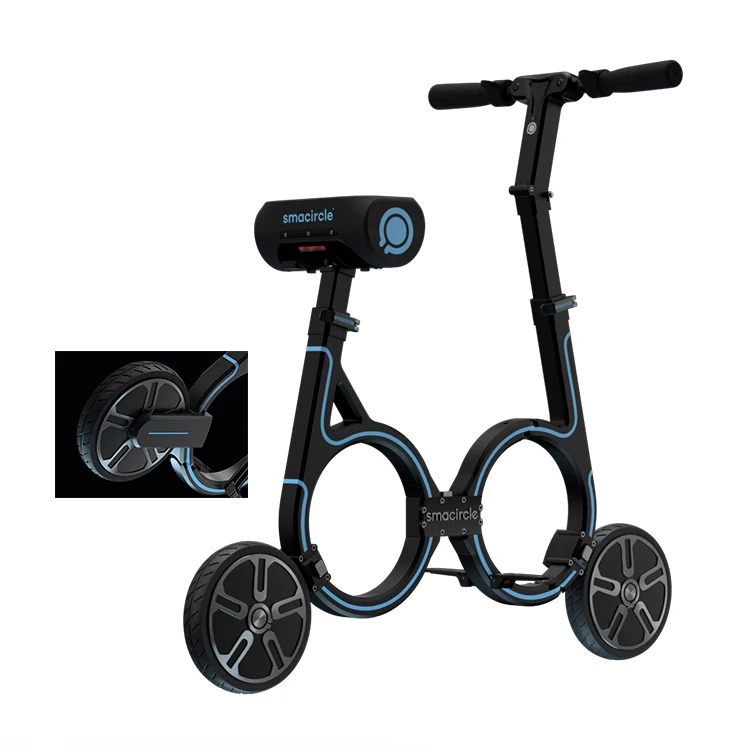 

Smacircle Newest Design Carbon Fiber Lightweight Electric Scooter Bike Folding Electric Bicycle, Blue / orange