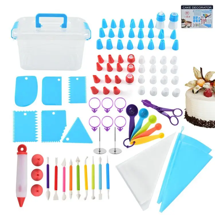 

85Pcs Diy Party Pastry Bags Nails Cream Spatula Frosting Set Kits Baking Decorating Supplies Molds Cake Tools, Multicolor