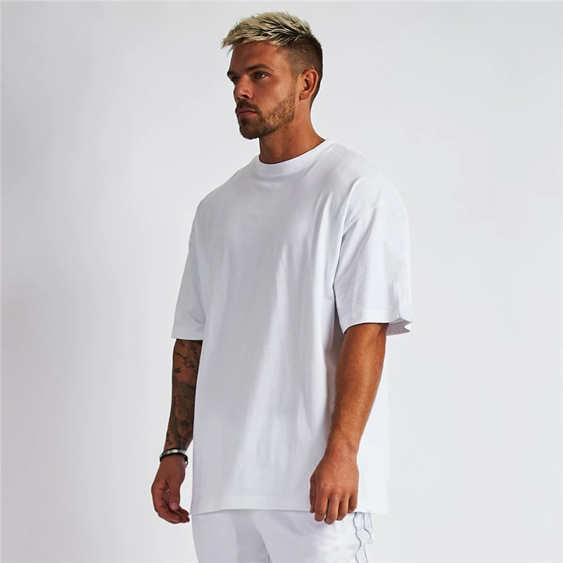 OEM Custom Logo Summer Unisex Fashion Oversized Hip Hop O-neck Short Sleeve T-shirts for Men 95% Cotton 5% Spandex