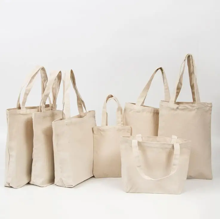 

plain canvas tote shopping bag customization cotton canvas tote bag custom canvas tote bag wit hZipper and inner pocket, Customized color