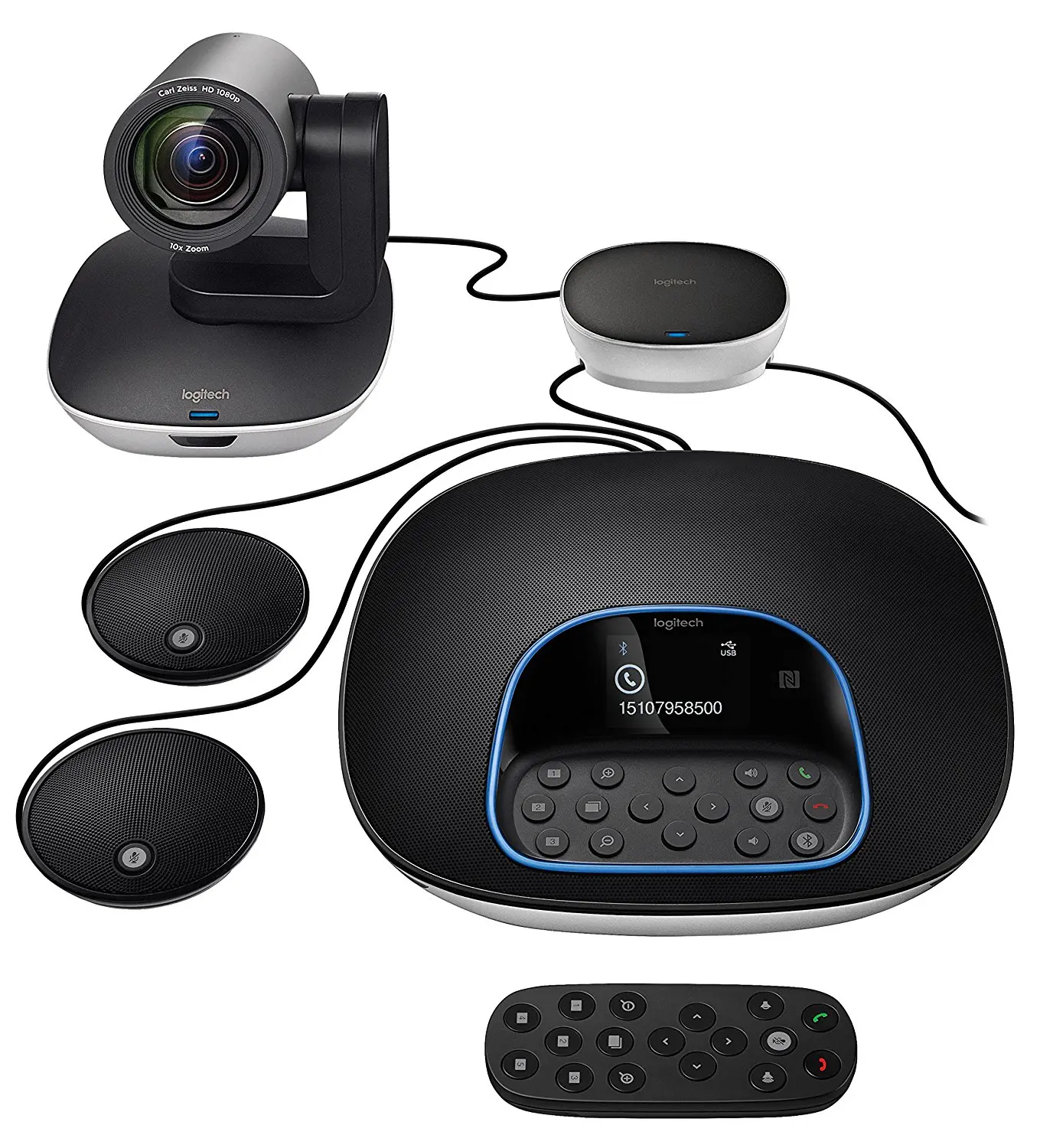 

Logitech CC3500e Group Video Conferencing Bundle with expansion Mics, HD 1080p Camera, Speakerphone, Black