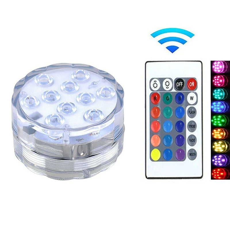 LED Underwater Fountain Lights 16 Colors RGB Submersible Swimming Pool Lights With Remote Control