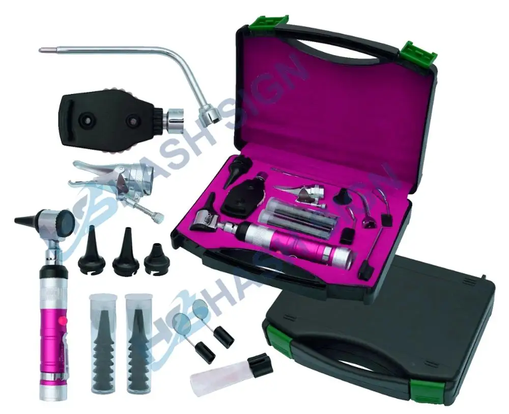 
New Red / Purple / Blue ENT Opthalmoscope Otoscope Diagnostic Set 