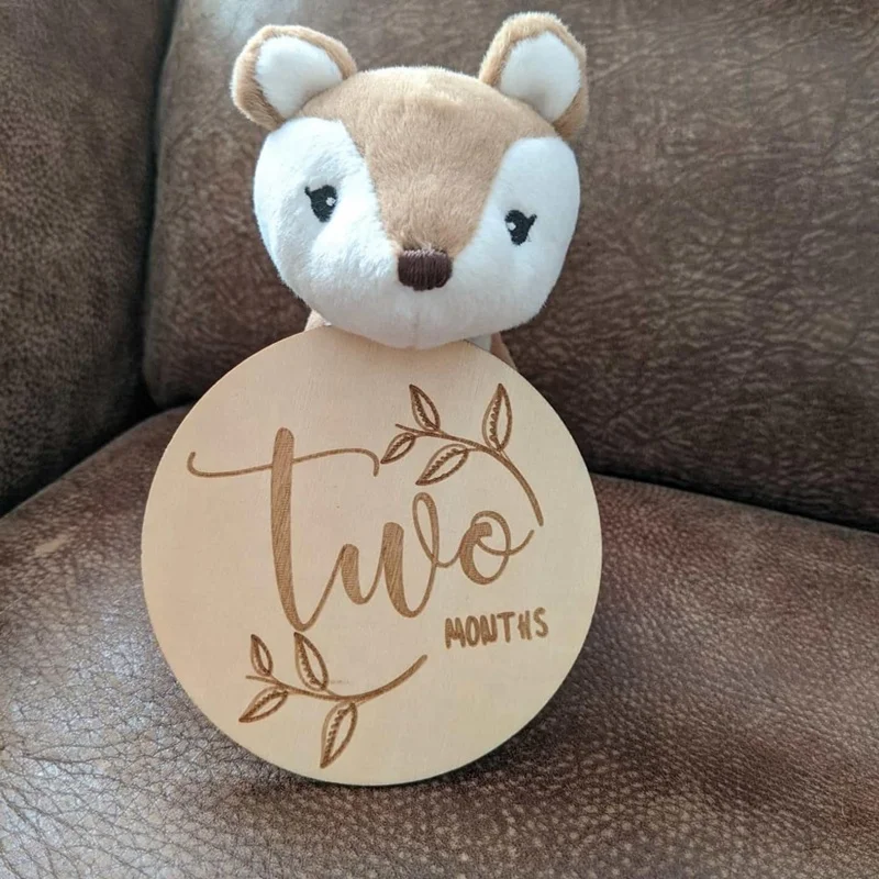  Newborn Gift Idea engraved wooden monthly milestone baby milestone cards party props