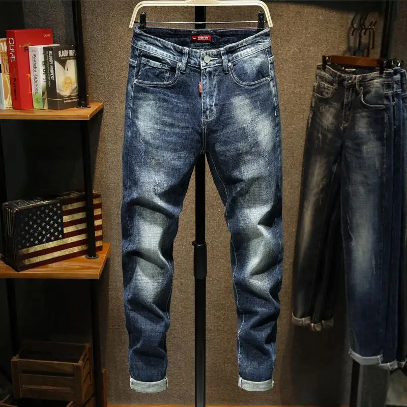 

2021 Latest Design Custom Destroyed Denim Jeans Ripped Skinny Jeans Men