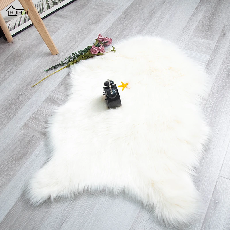 

Custom high density animal long hair furry rugs mats fluffy plush carpet artificial sheep skin rug alfombra tapetes