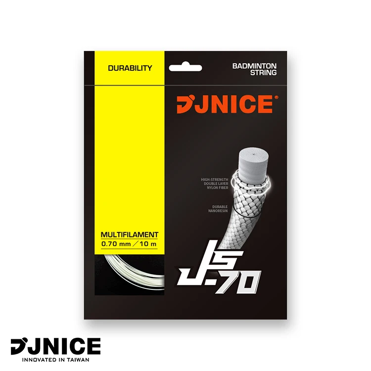 

Patents OEM service badminton racket string, White/yellow/rainbow