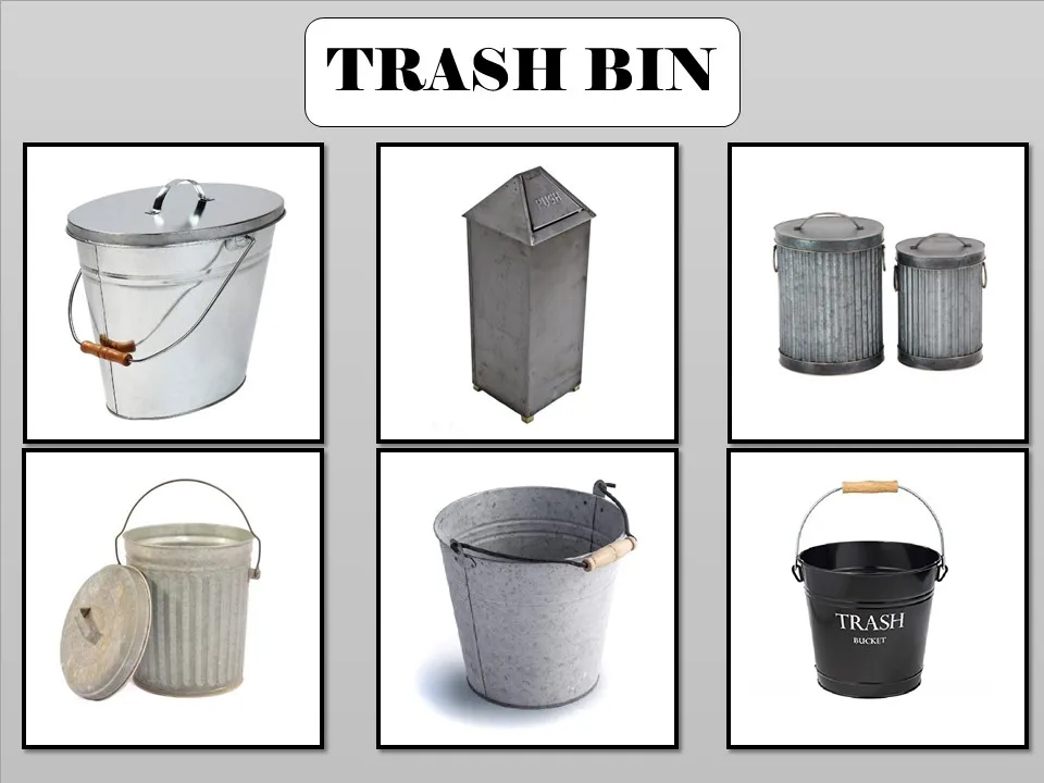 metal natural galvanized finished trash bin indian handmade