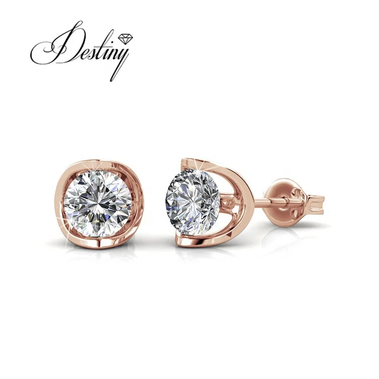 

Destiny Jewellery fashion gold plated small stud Earrings for women with High Quality Crystals