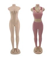 

Hot sale plastic full body big bust manikin skin color female headless mannequin for clothes display