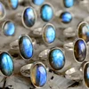 Ring 925 gold blue labradorite ring gold coin natural labradorite silver overlay wholesale alphabet ring design