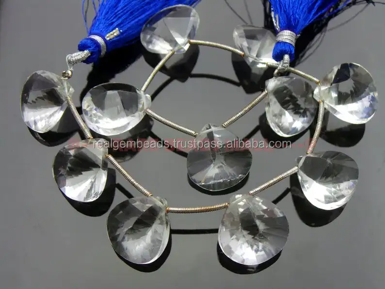 Rock Crystal Faceted Pear Shape Briolettes Loose Gemstone Jewelry Making