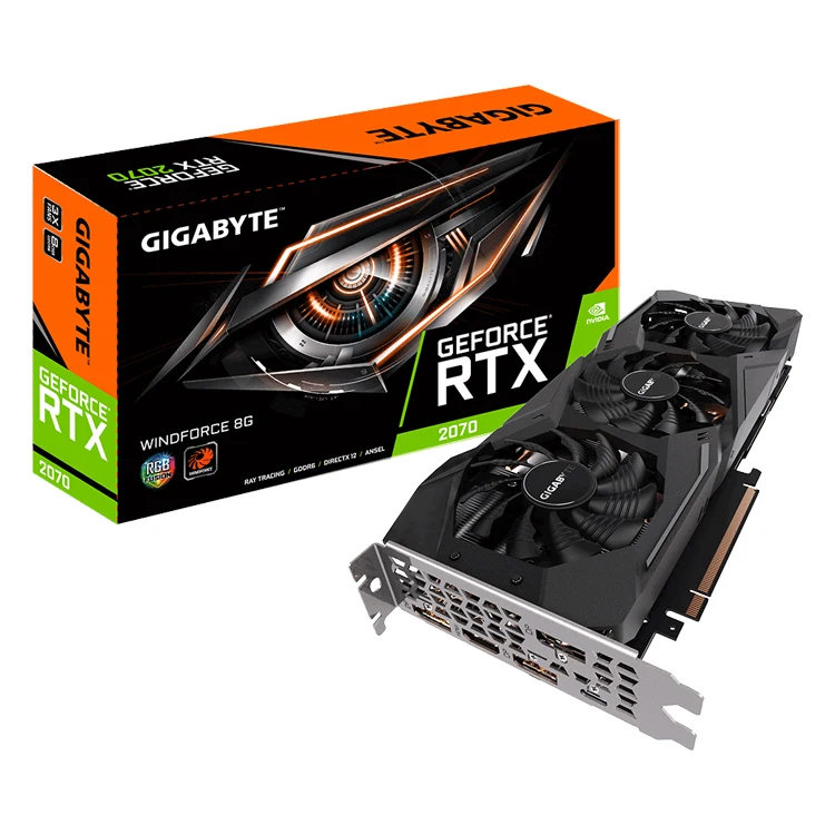 

GIGABYTE NVIDIA GeForce RTX2070 WINDFORCE 8G Gaming Graphics Card with DisplayPort USB Type-C Support VirtualLink