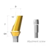 Dental Angle 15 degree Angled Abutment Screw Retained Two-Piece Abutment Compatible with Osstem