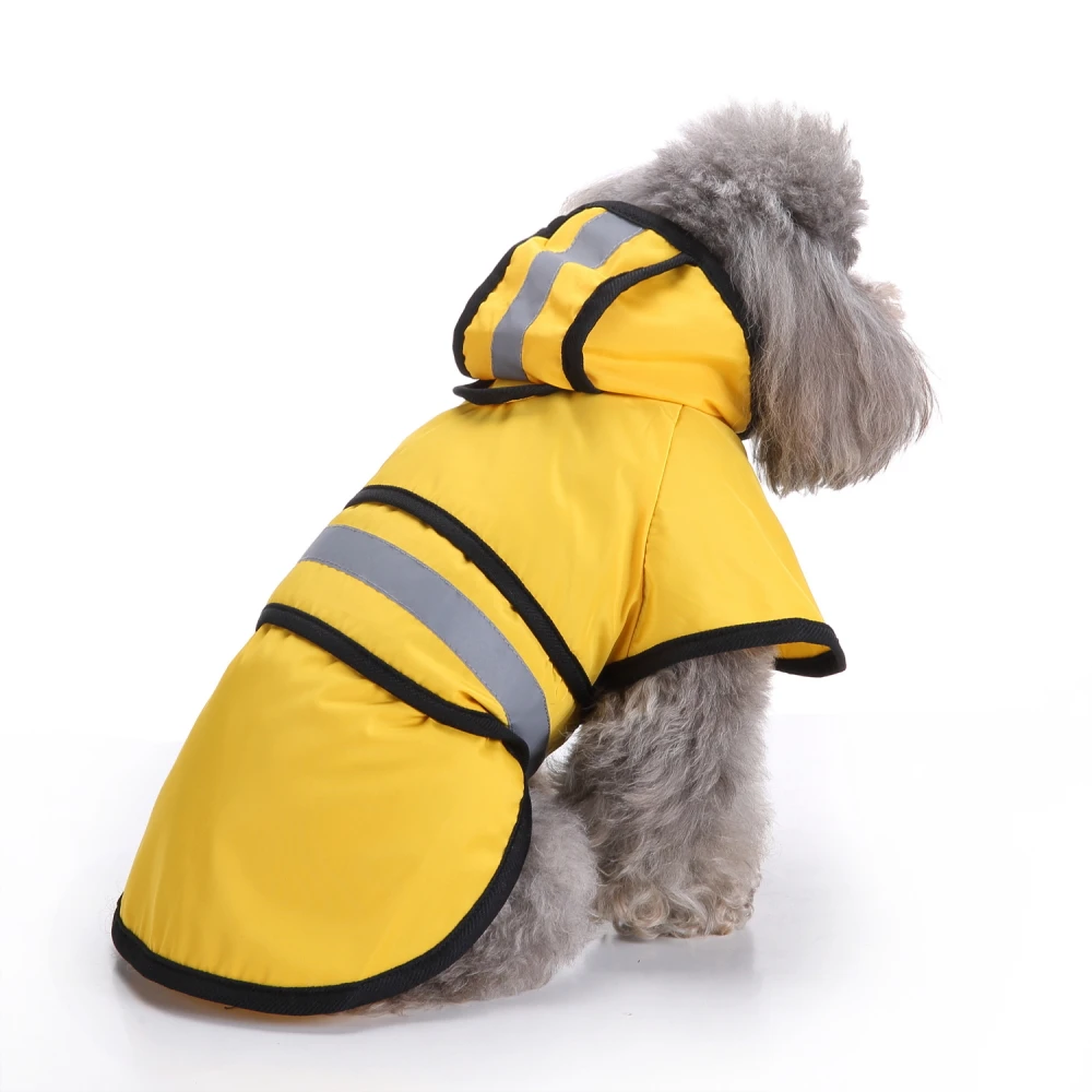 

Factory Directly Sell Pet Apparel Wholesale Dog Reflective Waterproof Dog Raincoat, Yellow