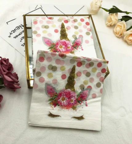 

Factory Made Customizable Soft 2 Ply 3 ply Colored Printed Paper Napkins For Party