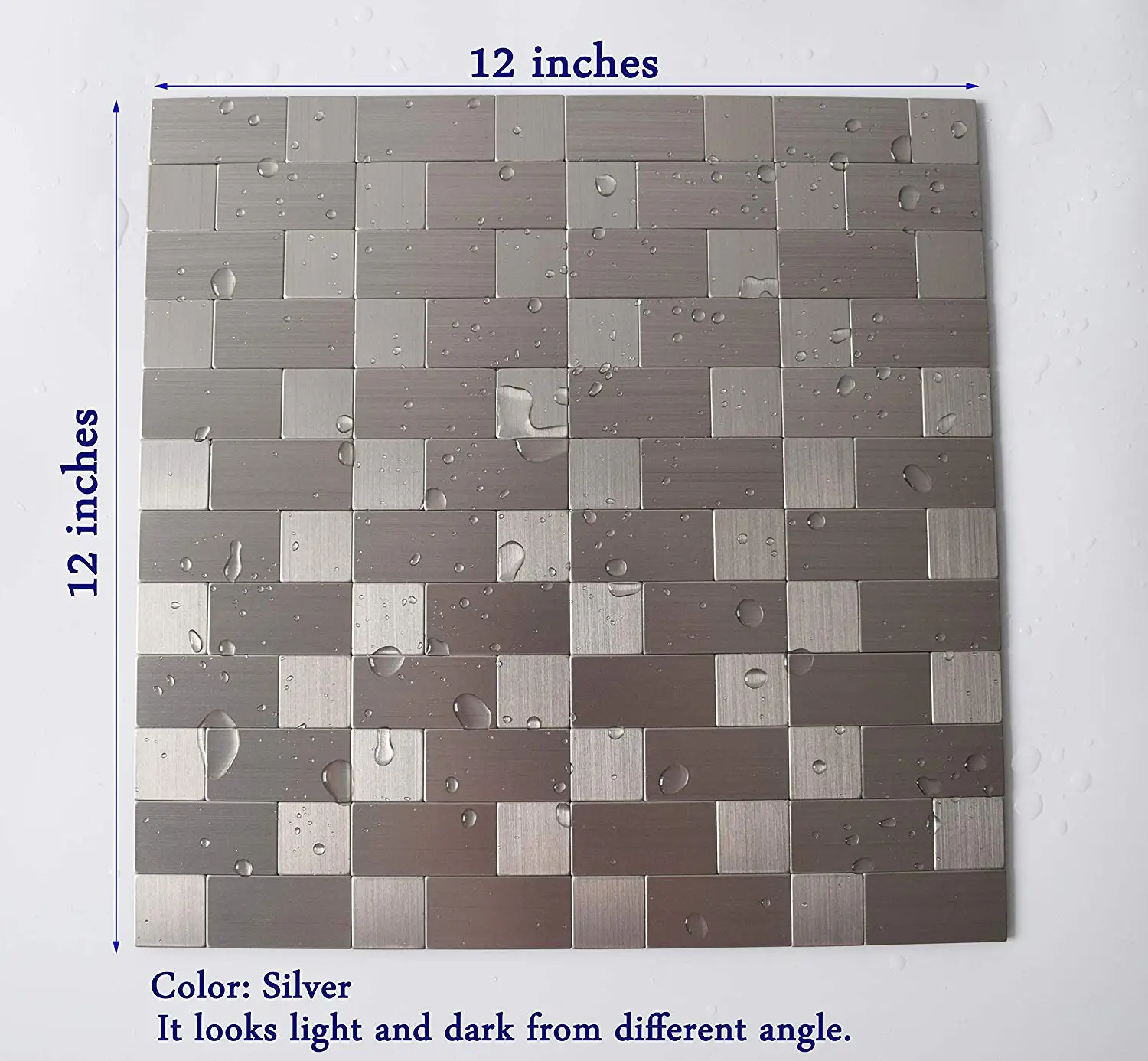 10pack Selfadhesive Metal Backsplash,Peel And Stick Metal Tile For