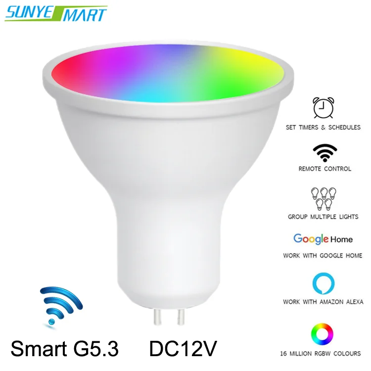 
WiFi Smart GU10 Light Bulb WiFi LED Spotlight Bulb Alexa and Google Home Voice Control Smart Phone Remote Control Lamp TuyaSmart 