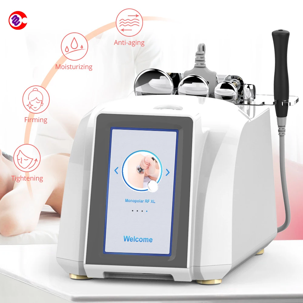 

RF face body skin tightening monopolar rf cet ret/rf lifting/rf slimming machine, White