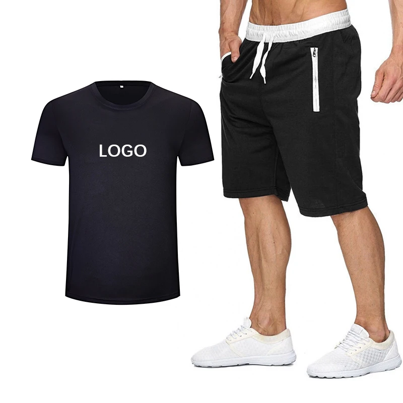 

Wholesale Training & Jogging Wear Custom Logo Summer Men T-shirts and Shorts 2 Piece Set