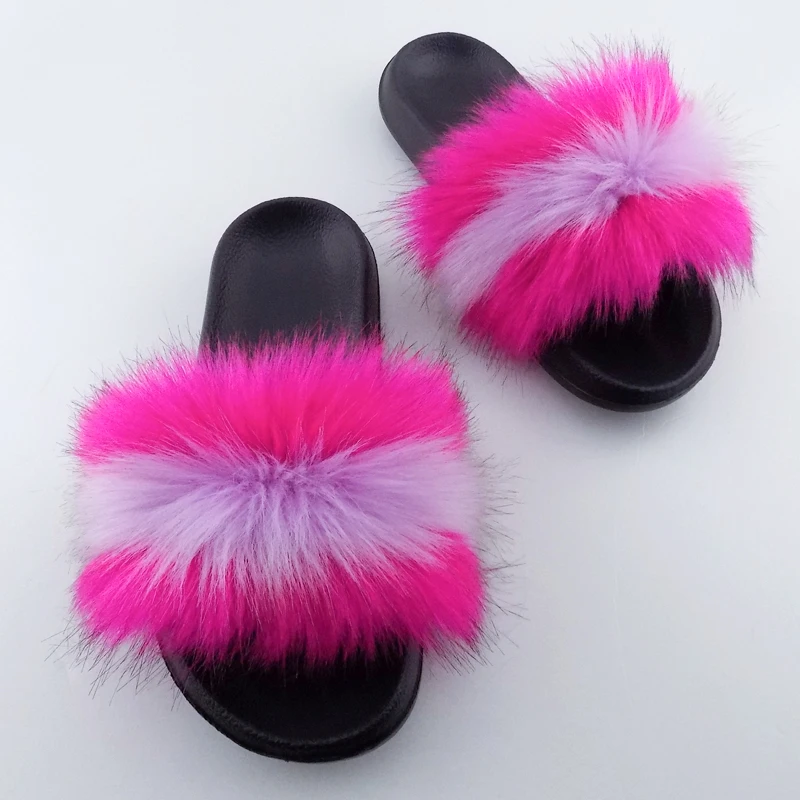 

Fashion Outdoor faux fur slippers fox, 23 colors