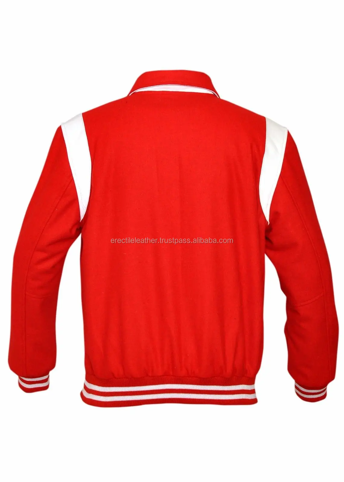 Red and White Baseball Varsity Jacket