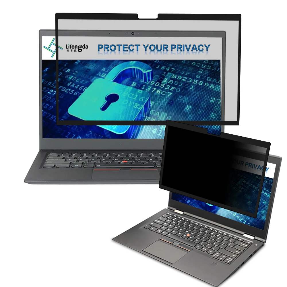

Removable privacy 2 ways easy install anti-spy screen protector filter for laptop 15.6inch, Black