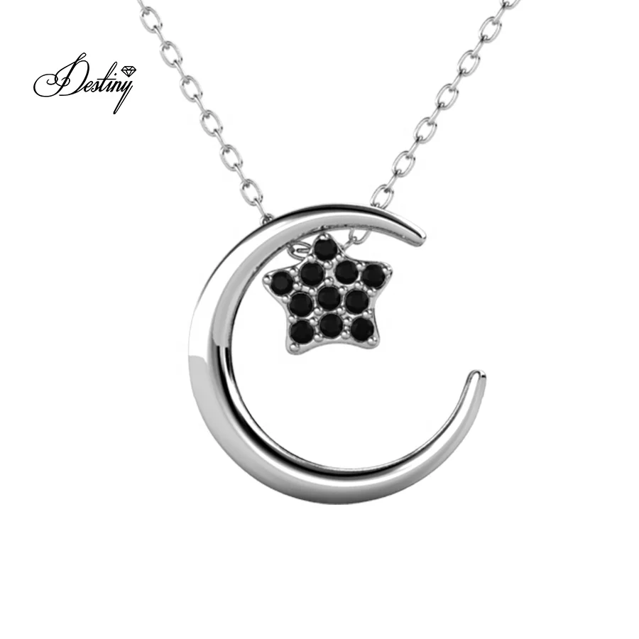 

Destiny Jewellery 12 Styles Dainty Lune Etoilee Cresent Moon And Star Pave Crystal Pendant Necklace For Women