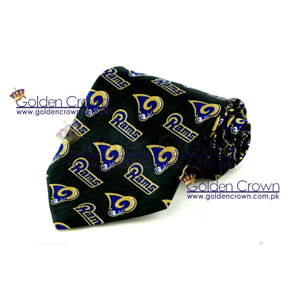 Rams Nfl Men's Necktie Football Licensed Team Sports Fan Black Neck Tie