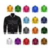 Wholesale Men Nylon High Quality Blank Custom Logo Satin Varsity Letterman Baseball Bomber Jacket Sports Causal Daily Wear Jacke