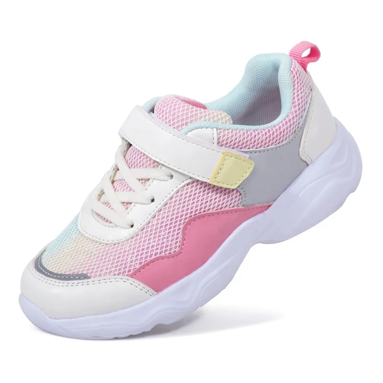 

ids Walking Shoes Girls Breathable Knit Sneakers Casual Lightweight Athletic Running Tennis Sports Shoes, As photos