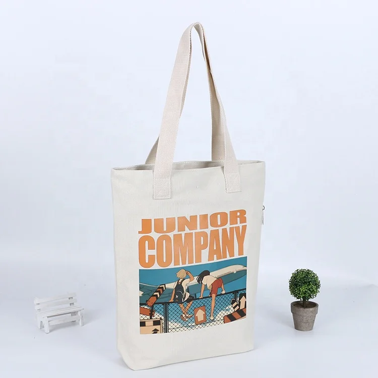 

silk screen digital print cartoon 12oz anime black natural color polyester canvas tote shopping cotton make up handbag bag