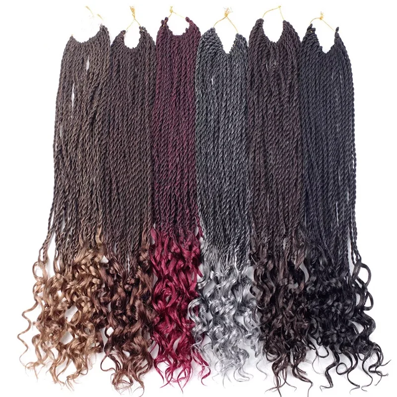 

Wholesale Price Senegalese Crochet Twist Braids Hair Synthetic Crochet Braids Color Ombre Senegal Braiding Hair, Solid color and ombre color in stock(other color )