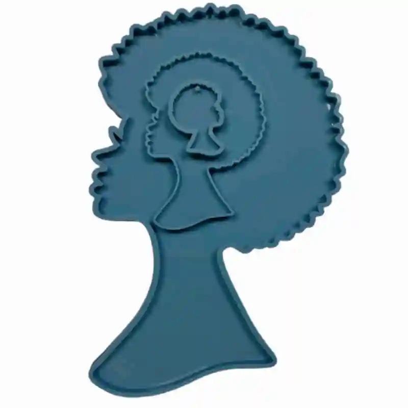 

Chuhan Supper big size Afro girl Coaster Mold silicone Lady face mold Afro Female Head Large Beauty Tray Mold Resin