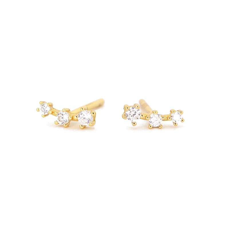 

CANNER Fashion Shinny Diamond Gold Jewelry 18K Plated 925 Sterling Silver Piercing Earrings