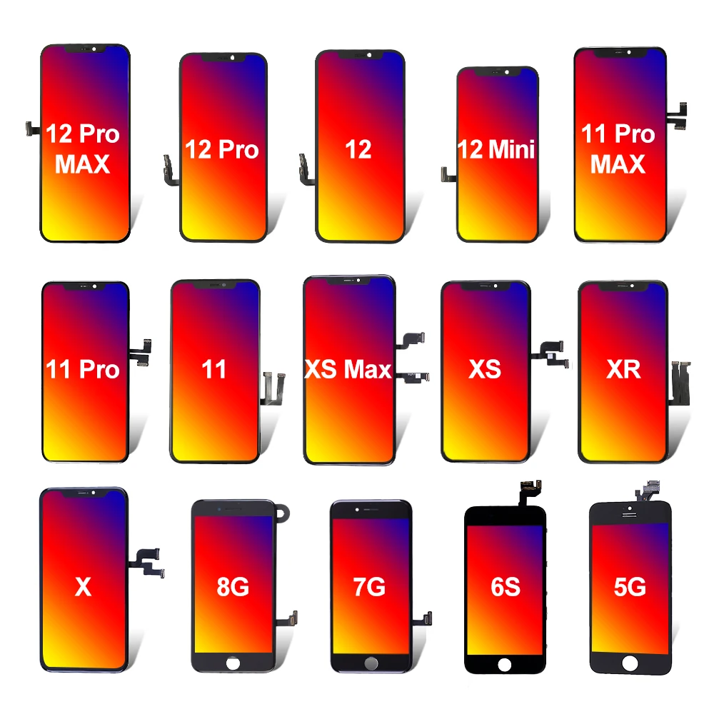 

Elekworld All Model OLED LCD Mobile Phone LCDs Screen for iPhone X 12 11 XS Max Pro Max 11 XR X 8 7 6S 6 Plus LCDs Display