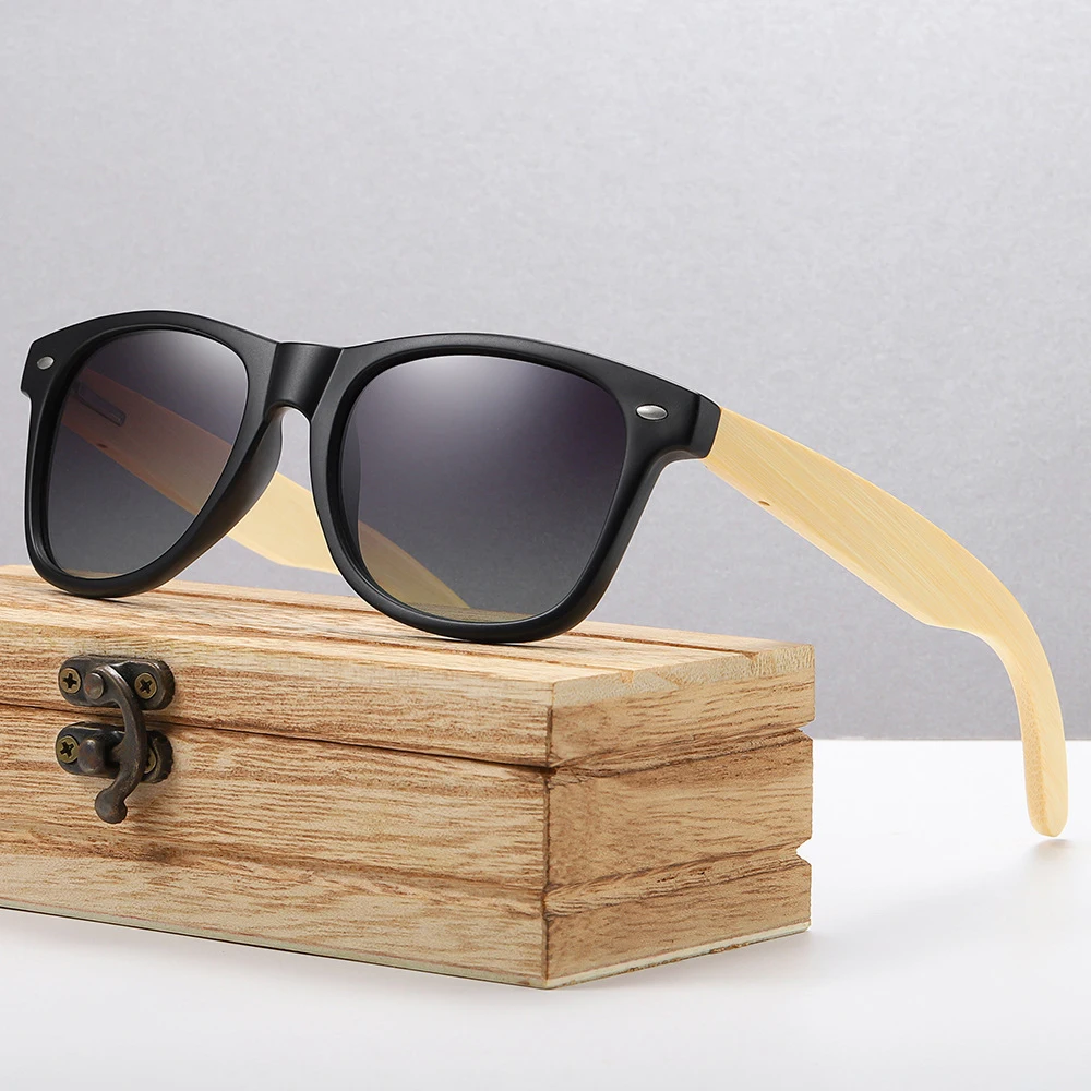 

Orange Lens Cheap Custom Logo Men Retro Wooden, Bamboo Sunglasses/