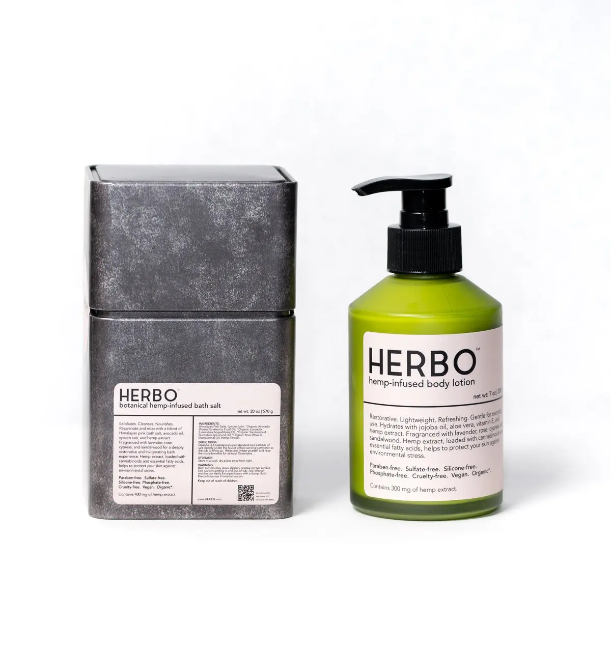 

RELAX + DETOX RITUAL PACK CBD (BATH SALTS AND BODY LOTION) SKIN CARE ROUTINE WITH HEMP BY HERBO