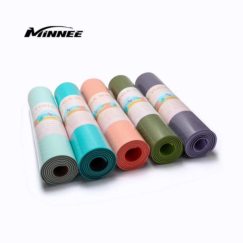 

2020 MINNEE THE BEST COLORS OF THE YEAR Wholesale high quality custom Anti slip eco friendly 100% tpe yoga mats, All colors are provided