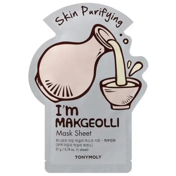 

Korean Cosmetic Tony Moly I'm Real Makgeolli Mineral Oils Korean Fermented Rice Wine Skin Purifying Facial Mask Sheet