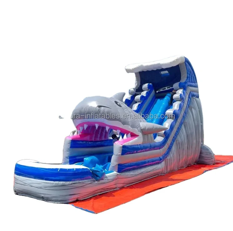 

Commercial shark inflatable pirate slide Inflatable Water Slide with pool inflatable water slide with plunge pool, Customized