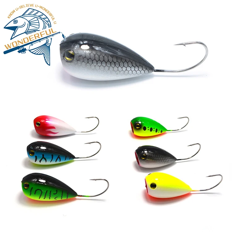 

Plastic Hard 55mm 2g ABS Big Game Top Water Wobblers Ice Fishing Popper Lure With Single Hook