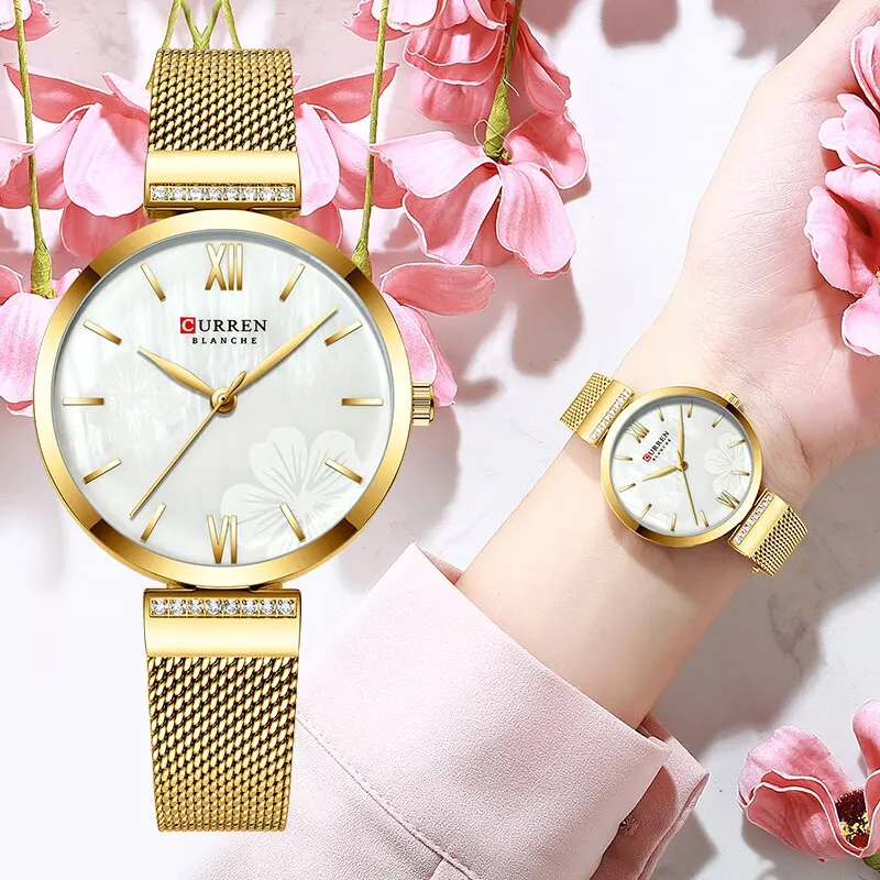 

CURREN 9067 Fashion Watch for Women Luxury Quartz Gold Elegant Bracelet Wristwatch Female Clock Ladies Dress Stainless Steel