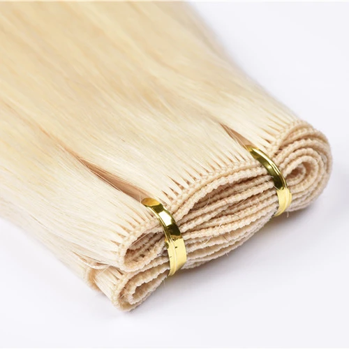 

European Remy Hair Hand Tied Hair Weft Extensions Virgin Human Bundle Hair Vendors Wholesale Lifespan 24 Months